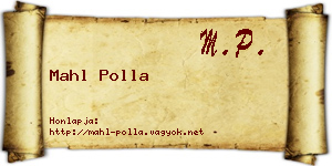 Mahl Polla névjegykártya